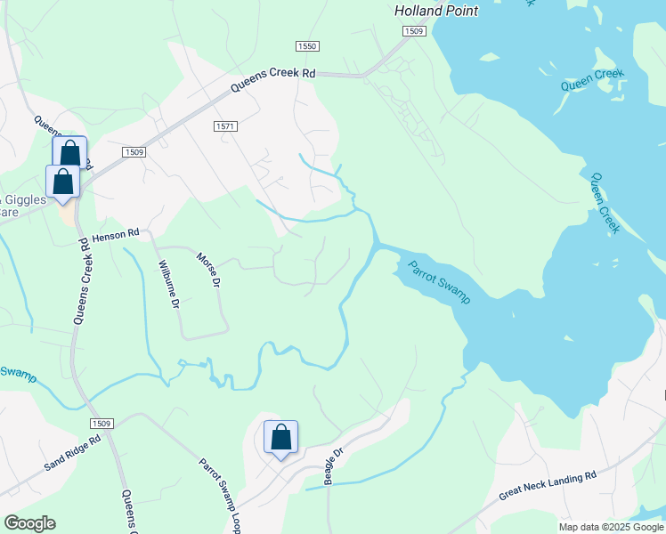 map of restaurants, bars, coffee shops, grocery stores, and more near 407 Garland Shores Drive in Hubert