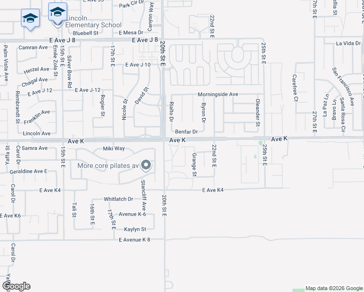 map of restaurants, bars, coffee shops, grocery stores, and more near 401 Auto Vista Drive in Palmdale