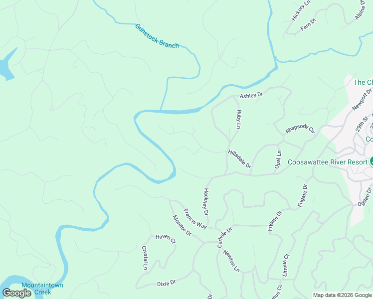 map of restaurants, bars, coffee shops, grocery stores, and more near 45 Tiara Lane in Ellijay