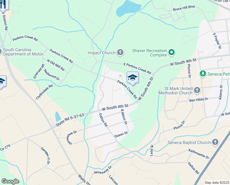map of restaurants, bars, coffee shops, grocery stores, and more near 239 Tamarack Drive in Seneca