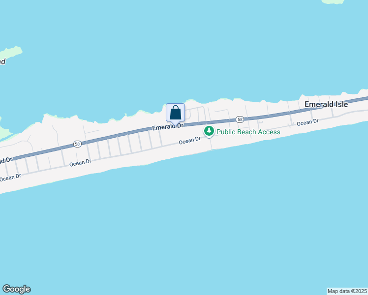 map of restaurants, bars, coffee shops, grocery stores, and more near 3100-3398 Ocean Dr in Emerald Isle