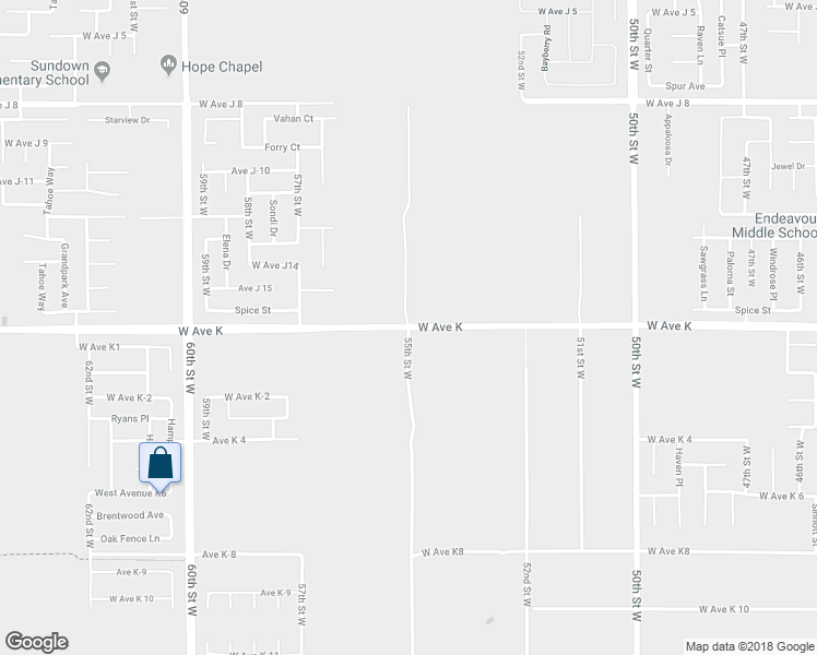 map of restaurants, bars, coffee shops, grocery stores, and more near West Avenue K in Lancaster