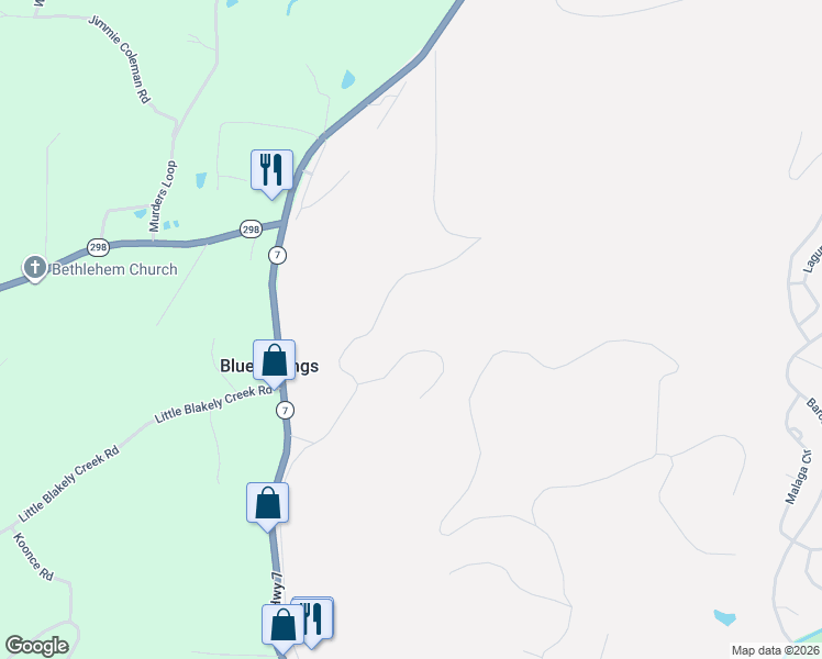 map of restaurants, bars, coffee shops, grocery stores, and more near 255 Falcon Ridge Trail in Hot Springs