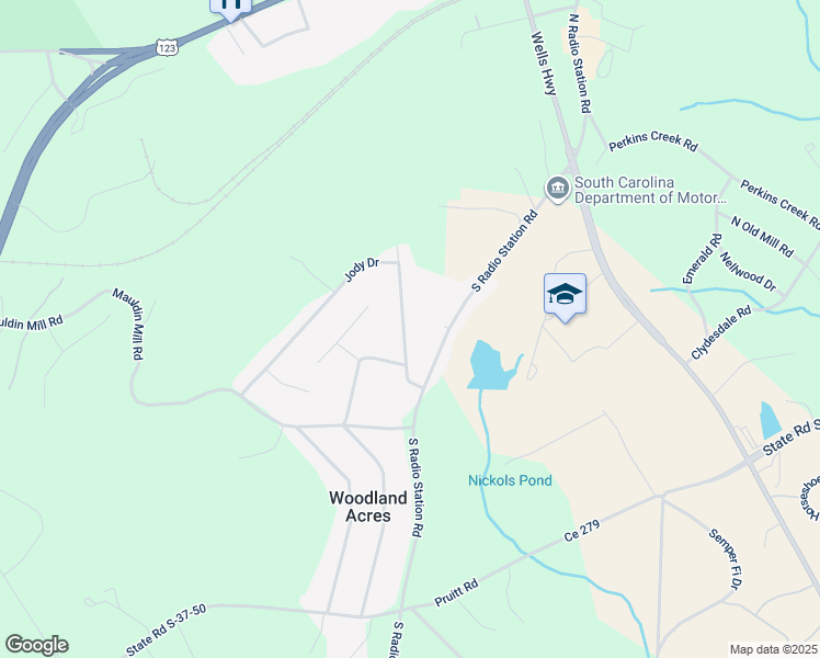 map of restaurants, bars, coffee shops, grocery stores, and more near 1014 Jody Drive in Seneca