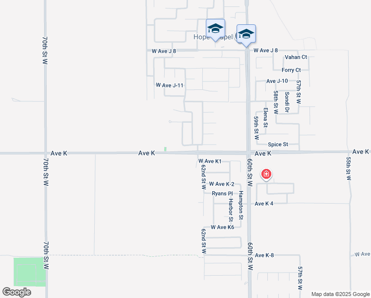 map of restaurants, bars, coffee shops, grocery stores, and more near 6232 Spice Street in Lancaster
