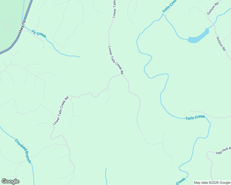 map of restaurants, bars, coffee shops, grocery stores, and more near 955 Lower Tails Creek Road in Ellijay