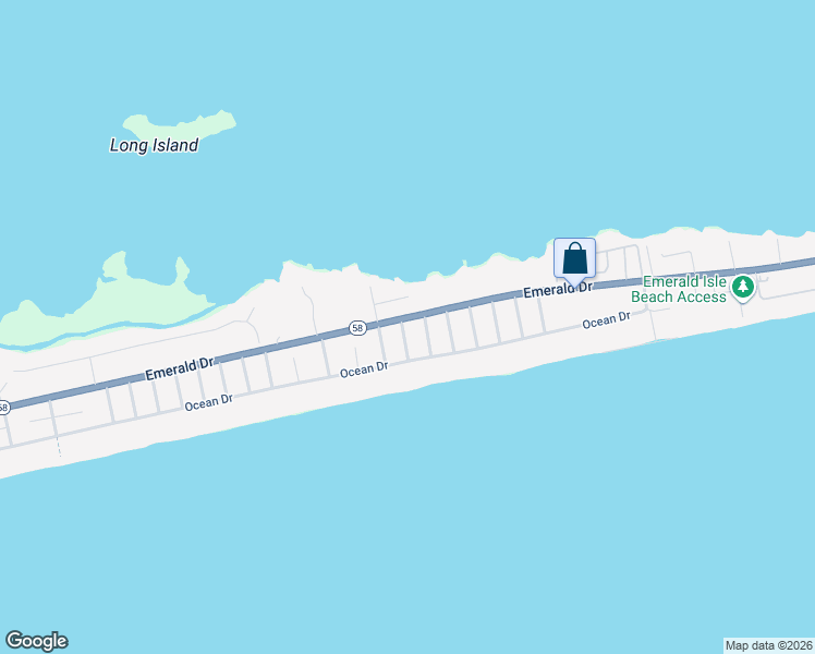 map of restaurants, bars, coffee shops, grocery stores, and more near 4002 Emerald Drive in Emerald Isle