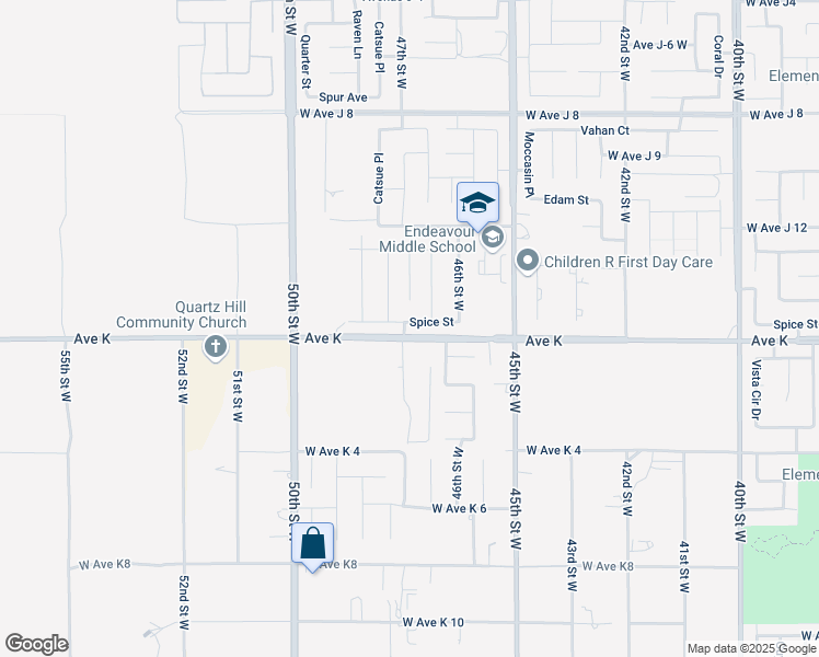 map of restaurants, bars, coffee shops, grocery stores, and more near 4717 Spice Street in Lancaster