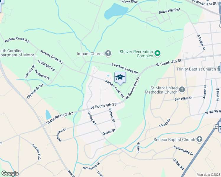 map of restaurants, bars, coffee shops, grocery stores, and more near 340 Oak Knoll Court in Seneca