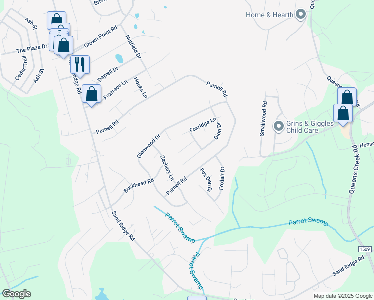 map of restaurants, bars, coffee shops, grocery stores, and more near 707 Covington Court in Hubert
