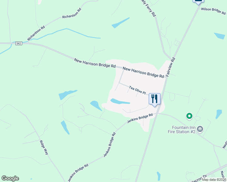 map of restaurants, bars, coffee shops, grocery stores, and more near 216 Lacebark Court in Simpsonville