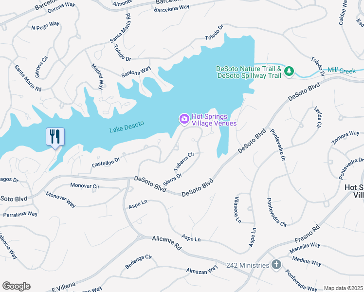 map of restaurants, bars, coffee shops, grocery stores, and more near 3 Monte Circle in Hot Springs
