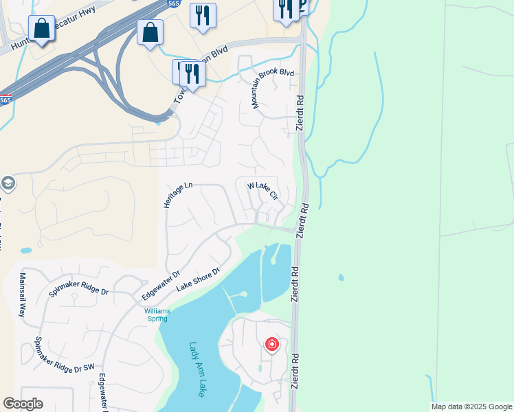 map of restaurants, bars, coffee shops, grocery stores, and more near 254 West Lake Circle in Madison