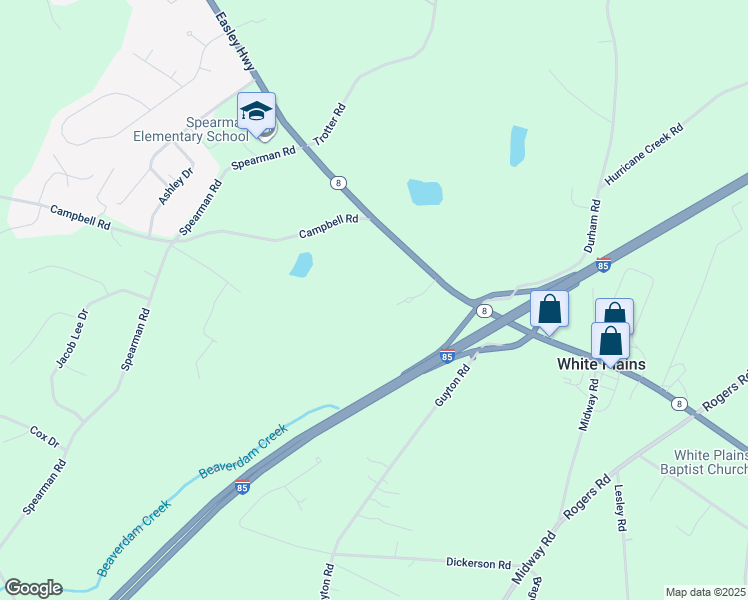 map of restaurants, bars, coffee shops, grocery stores, and more near 1811 Easley Highway in Piedmont