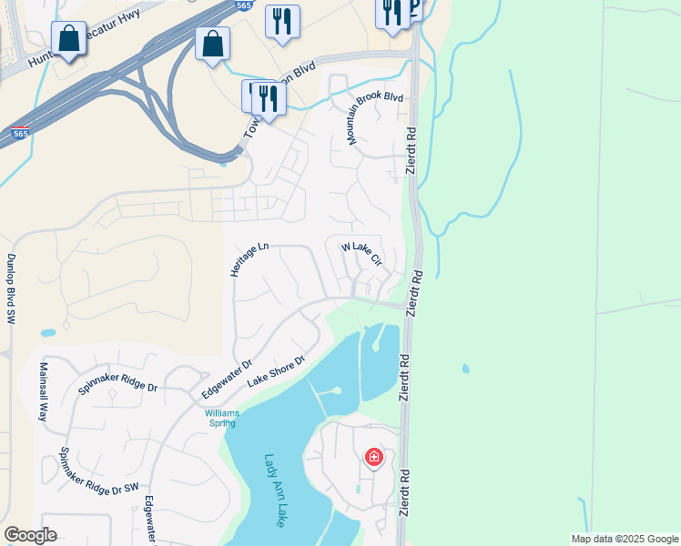 map of restaurants, bars, coffee shops, grocery stores, and more near 254 West Lake Circle in Madison