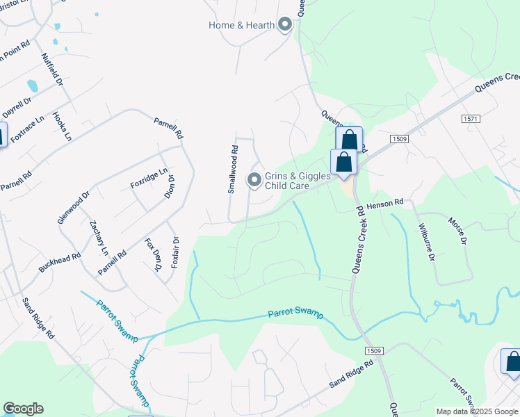 map of restaurants, bars, coffee shops, grocery stores, and more near 104 Bobwhite Road in Hubert