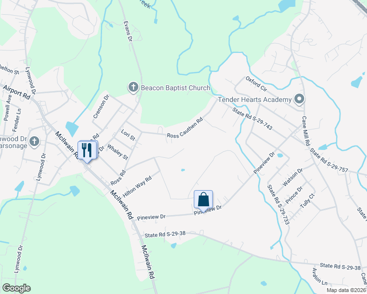 map of restaurants, bars, coffee shops, grocery stores, and more near 2001 State Road S-29-732 in Lancaster