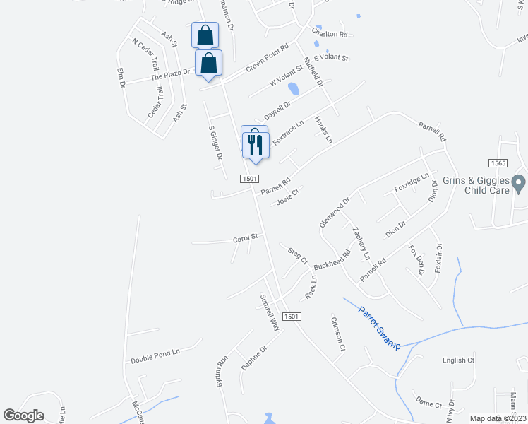 map of restaurants, bars, coffee shops, grocery stores, and more near 320 Josie Court in Hubert