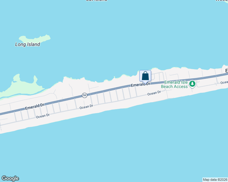 map of restaurants, bars, coffee shops, grocery stores, and more near 108 Tammy Street in Emerald Isle