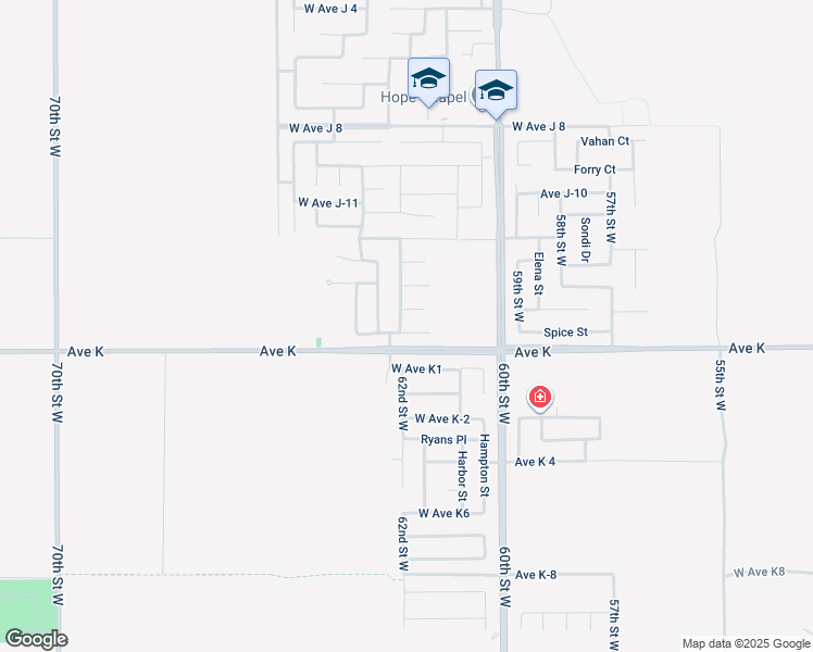 map of restaurants, bars, coffee shops, grocery stores, and more near 6147 Spice Street in Lancaster