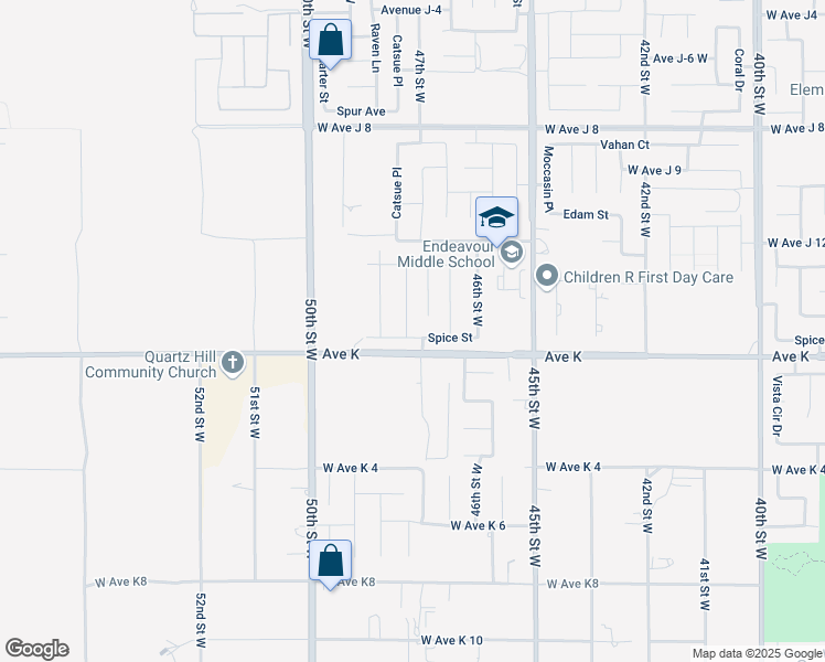 map of restaurants, bars, coffee shops, grocery stores, and more near 4717 Spice Street in Lancaster