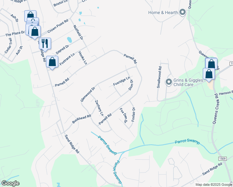 map of restaurants, bars, coffee shops, grocery stores, and more near 701 Covington Court in Hubert
