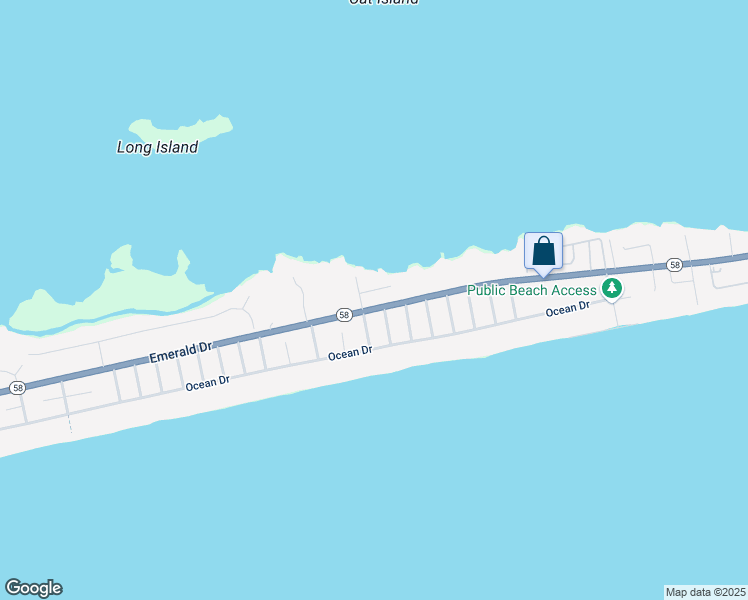 map of restaurants, bars, coffee shops, grocery stores, and more near 4004 Emerald Drive in Emerald Isle
