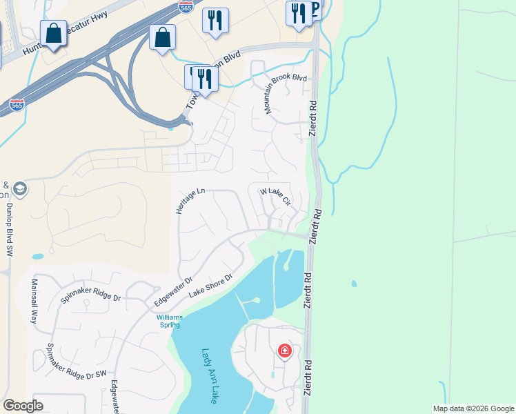 map of restaurants, bars, coffee shops, grocery stores, and more near 254 West Lake Circle in Madison