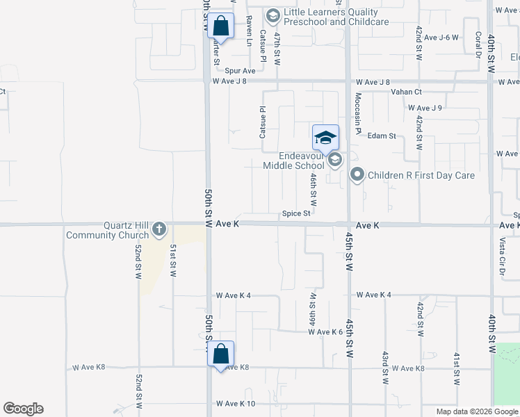 map of restaurants, bars, coffee shops, grocery stores, and more near 4717 Spice Street in Lancaster