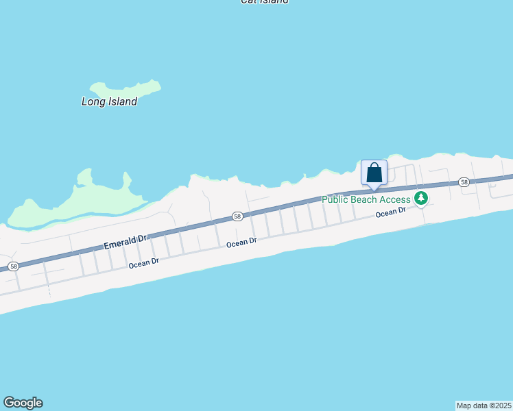 map of restaurants, bars, coffee shops, grocery stores, and more near 4004 Emerald Drive in Emerald Isle