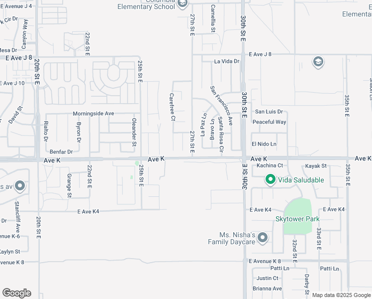 map of restaurants, bars, coffee shops, grocery stores, and more near 43618 Easy Street in Lancaster
