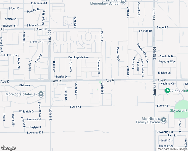 map of restaurants, bars, coffee shops, grocery stores, and more near 2325 Pecos Court in Lancaster