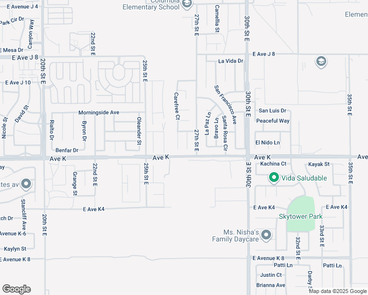 map of restaurants, bars, coffee shops, grocery stores, and more near 43617 Easy Street in Lancaster