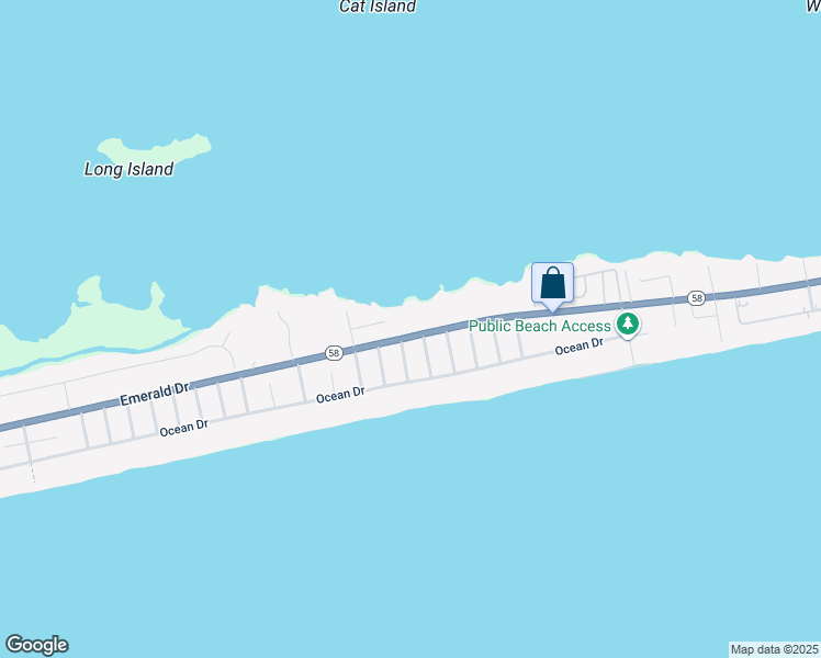 map of restaurants, bars, coffee shops, grocery stores, and more near 3804 Emerald Drive in Emerald Isle
