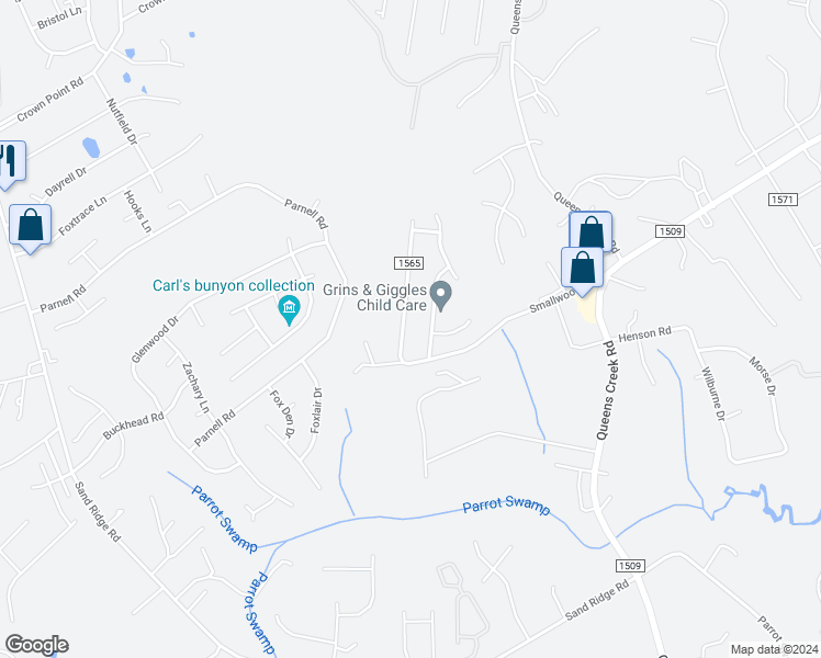 map of restaurants, bars, coffee shops, grocery stores, and more near 226 Smallwood Road in Hubert