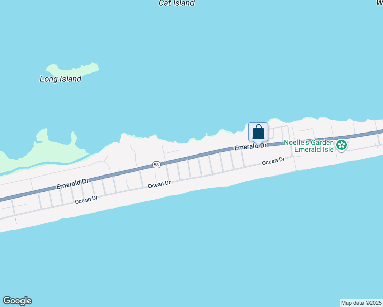 map of restaurants, bars, coffee shops, grocery stores, and more near 3804 Emerald Drive in Emerald Isle