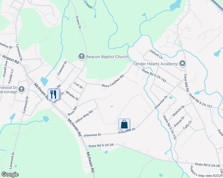 map of restaurants, bars, coffee shops, grocery stores, and more near 2001 State Road S-29-732 in Lancaster