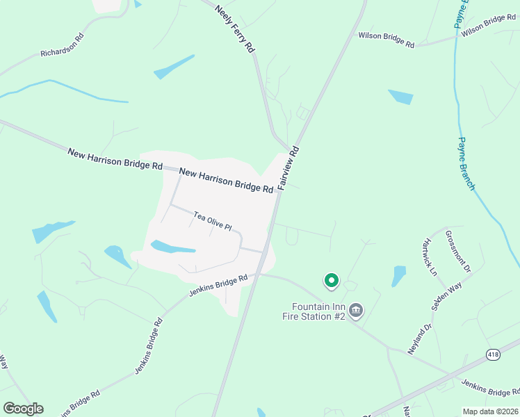 map of restaurants, bars, coffee shops, grocery stores, and more near 1108 Fairview Road in Simpsonville