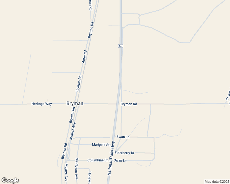 map of restaurants, bars, coffee shops, grocery stores, and more near 23454 National Trails Hwy in Oro Grande