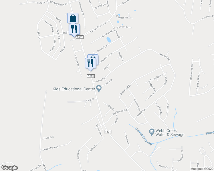 map of restaurants, bars, coffee shops, grocery stores, and more near 311 Josie Court in Hubert
