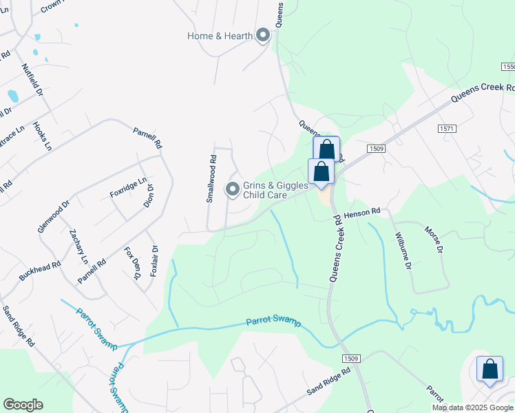 map of restaurants, bars, coffee shops, grocery stores, and more near 210 Bobwhite Road in Hubert