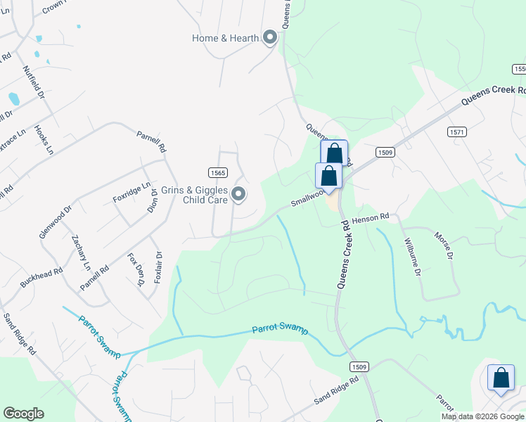 map of restaurants, bars, coffee shops, grocery stores, and more near 210 Bobwhite Road in Hubert