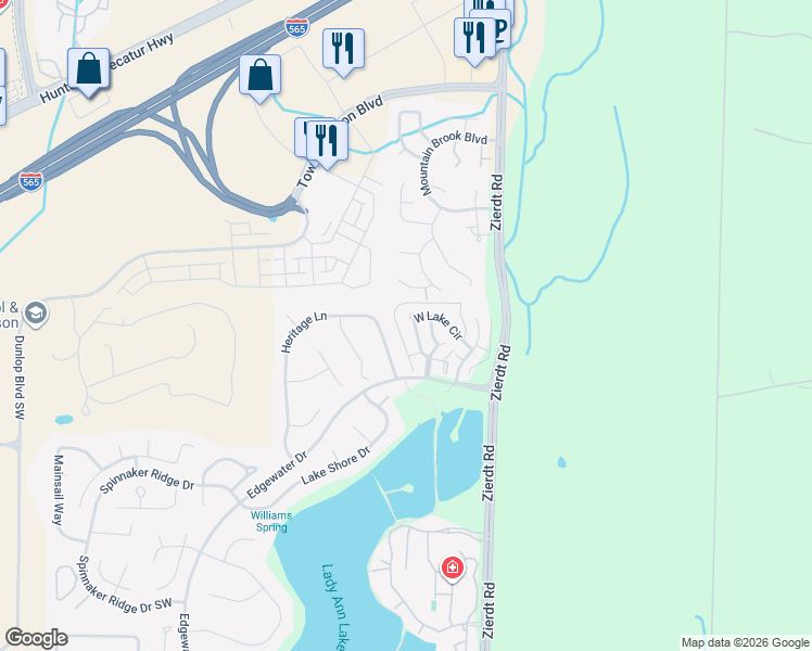 map of restaurants, bars, coffee shops, grocery stores, and more near 254 West Lake Circle in Madison