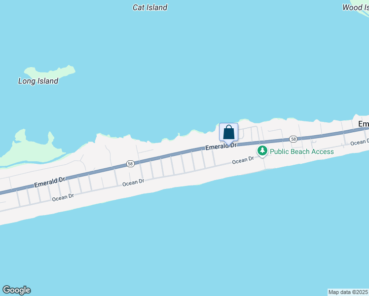 map of restaurants, bars, coffee shops, grocery stores, and more near 3604 Emerald Drive in Emerald Isle