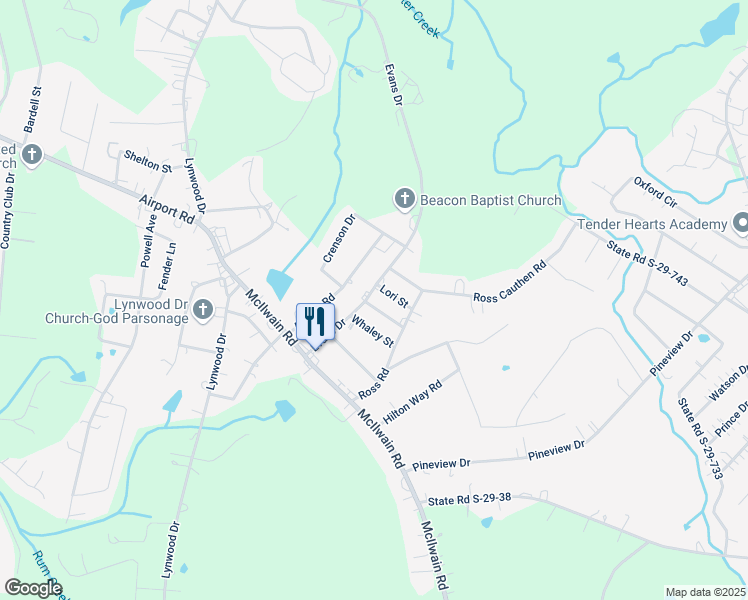 map of restaurants, bars, coffee shops, grocery stores, and more near 2097 Athena Road in Lancaster