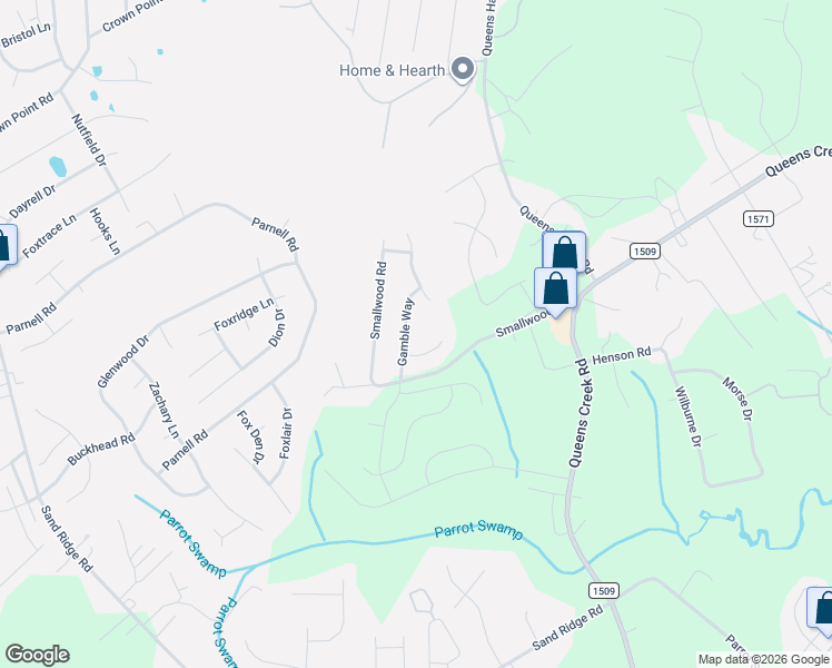 map of restaurants, bars, coffee shops, grocery stores, and more near 114 Gamble Way in Hubert