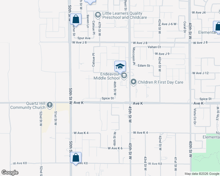 map of restaurants, bars, coffee shops, grocery stores, and more near 43660 Windrose Place in Lancaster