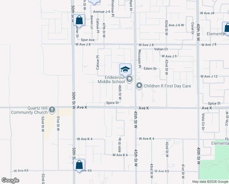 map of restaurants, bars, coffee shops, grocery stores, and more near 43660 Windrose Place in Lancaster