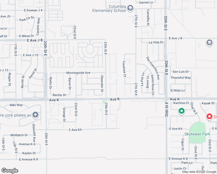 map of restaurants, bars, coffee shops, grocery stores, and more near 43653 Serenity Court in Lancaster