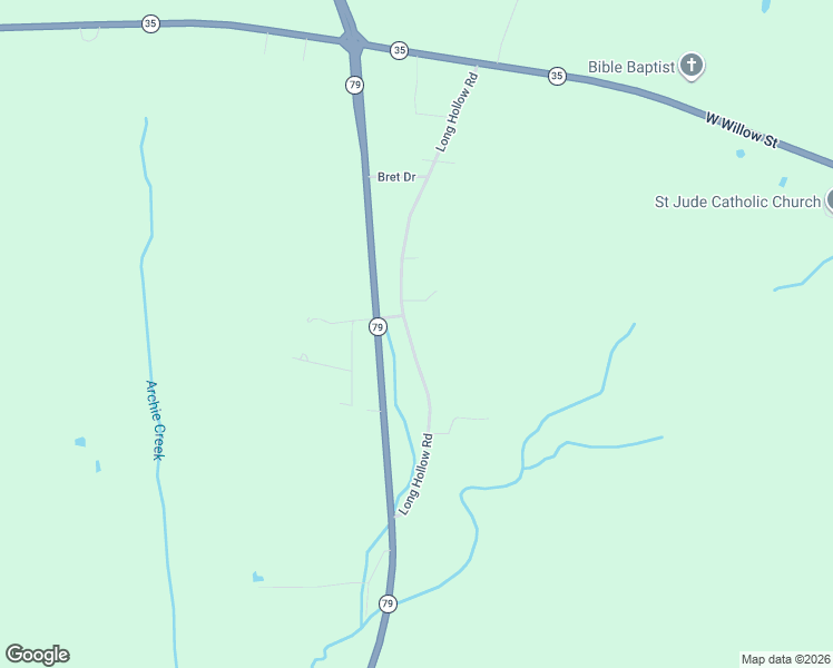 map of restaurants, bars, coffee shops, grocery stores, and more near 629 Long Hollow Road in Scottsboro